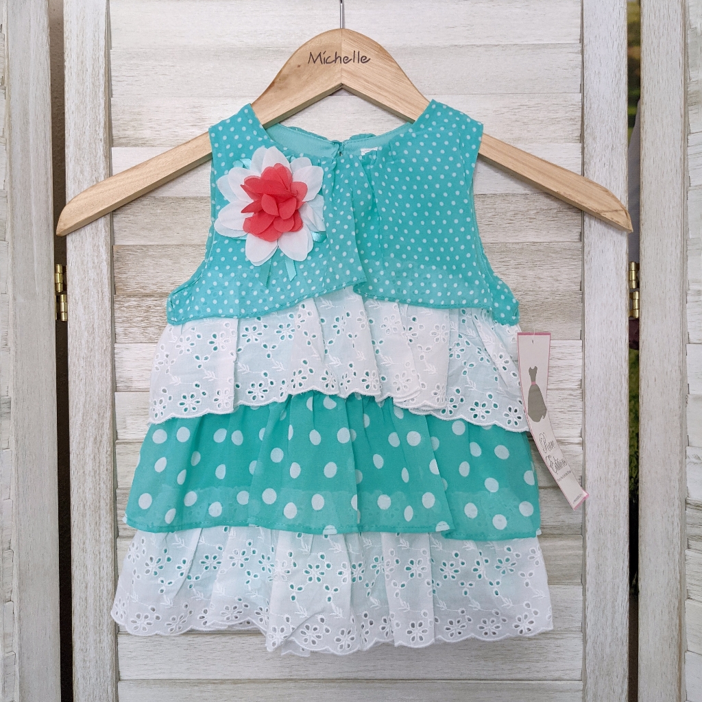 (Nwt) Rare Editions Mint Ruffled Dress